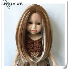 Middle Parting Ombre Color Straight Hair Wig Hairpiece Hairstyle for 18'' American Dolls DIY Making Accessory