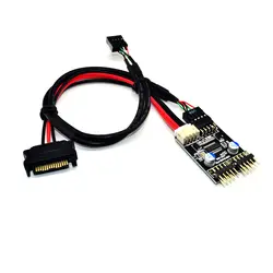 9pin заголовок USB 1-2 удлинитель Настольный 9Pin USB концентратор USB 2,0 9pin разъем адаптера порты и разъёмы множитель с SATA мощность кабель