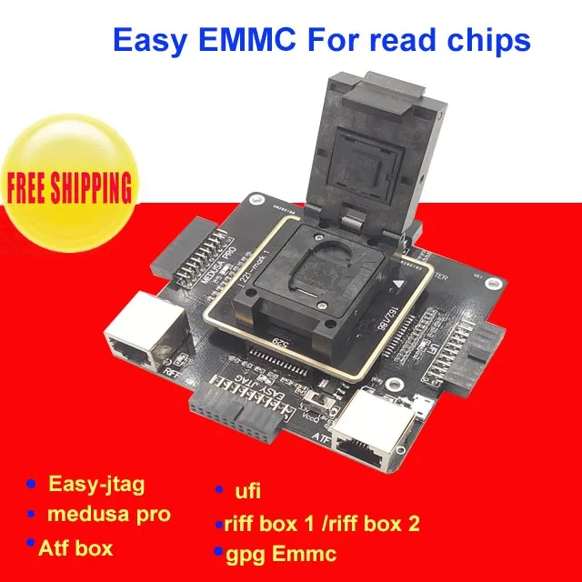 

Moorc E-MATE box Emate box E-Socket 6 in 1 No welding BGA169E BGA162 BGA221 support EASYJTAG ATF GPG EMMC BOX