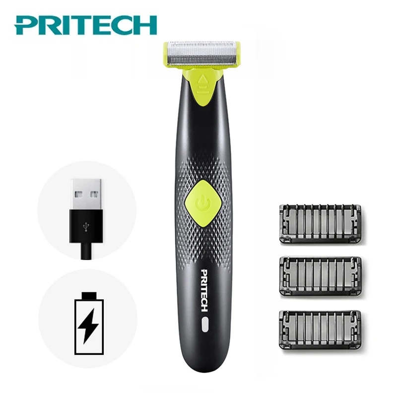

2018 New PRITECH Electric Shaver USB Rechargeable Shaving Machine Oneblade Beard Trimmer Men Portable Smart Razor #1515