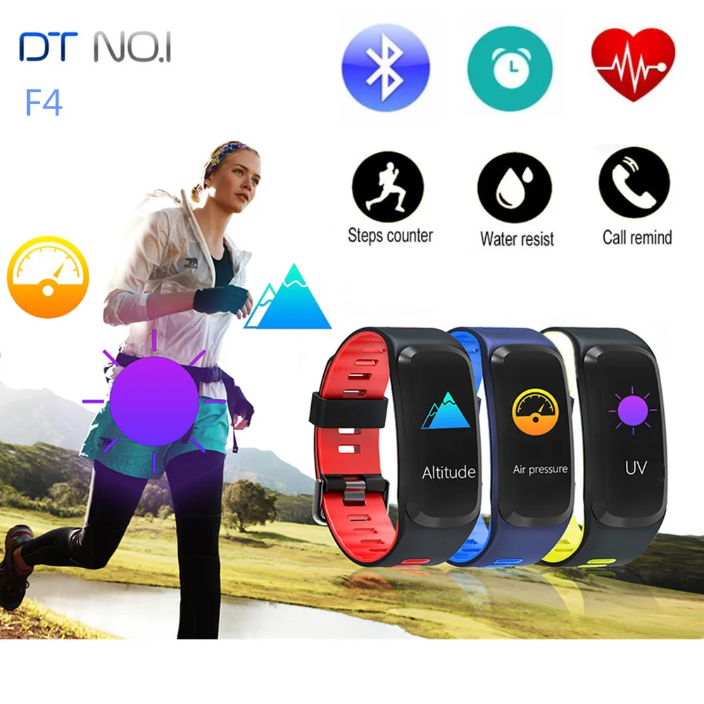 

NO.1 F4 Colorful Sports Smart Bracelet Heart Rate / Blood Pressure / Blood Oxygen Monitor Smart Wristband IP68 Waterproof
