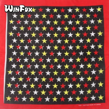 

Winfox Fashion Stars Printed Bandanas Headbands Scarf Handkerchiefs Placemat Many Uses Cotton Kerchief Neck Scarves For Women