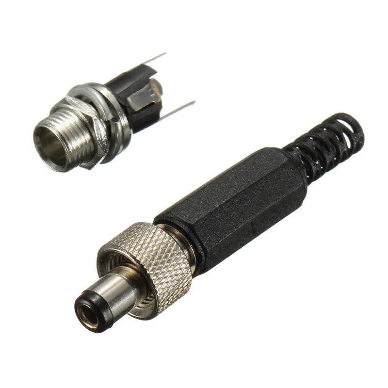 2.5 mm x 5.5 mm in metallo rotondo pannello montaggio presa femmina connettore DC jack plug