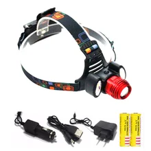 Rechargeable 9000Lm xm-T6 Led HeadLamp Rechargeable Headlight flashlight head lamp Light +2* 18650 battery +Car EU/US/AU/UK char