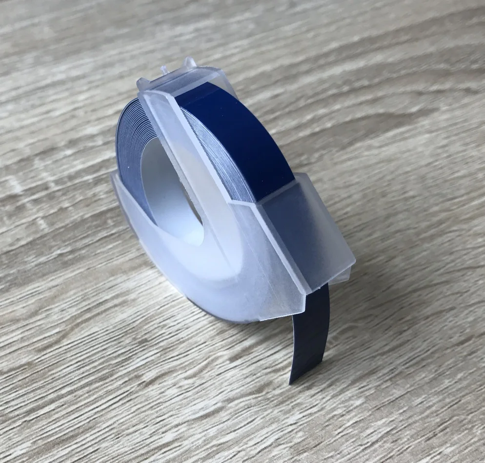 100Pcs 9mm*3m Blue Embossing Label Tapes Compatible Dymo 1610 Manual