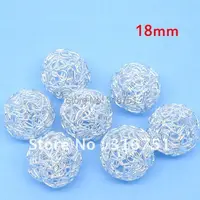 Горячая Распродажа Бесплатная доставка 100 шт посеребренные полые закрученные шариковые проволочные бусины 18 мм Диаметр (w01623 F) Aa - изображение