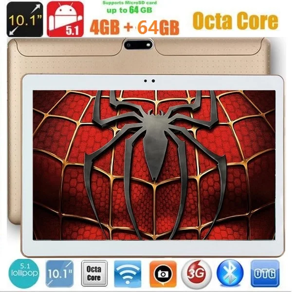 DHL Free 10 inch Tablet Android 7.0 4GB RAM 64GB ROM IPS 1280*800 Dual Cameras 10.1 3G GPS Octa Core Tablet+Gifts