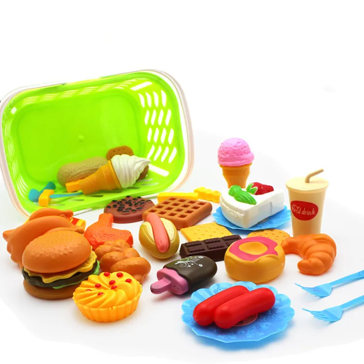 

35pcs Children Kitchen Toys Cutting Fruit Vegetable Plastic Drink Food Kit Kat Pretend Play Early Education Toy For kids