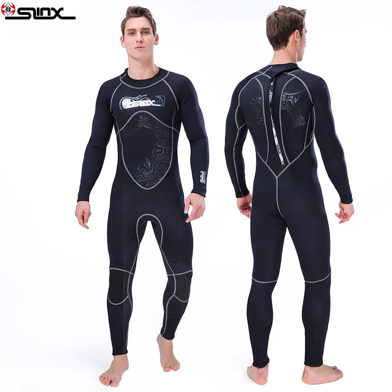 

SLINX 3mm Neoprene Men Surfing Windsurfing Snorkeling Spearfishing Swimwear Wetsuit Full Body Scuba Plush lining Diving Suit