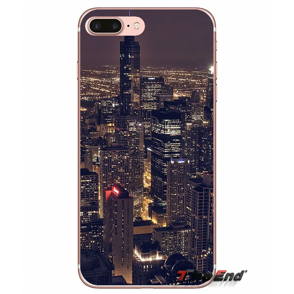 Мягкий ТПУ чехол для Huawei Honor 7X V10 6C V9 6A Play 9 Mate 10 Pro Y7 Y5 P8 P10 Lite Plus GR5 2017 Chicago City Aerial View