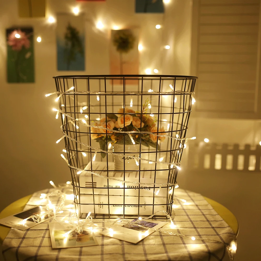 Holiday Garlands 10M 100 Leds String lights AC220V / 110V EU/US plug for Party Bedroom Christmas Wedding Fairy mini lamps UR Holiday Garlands 10M 100 Leds String lights AC220V / 110V EU/US plug for Party Bedroom Christmas Wedding Fairy mini lamps UR