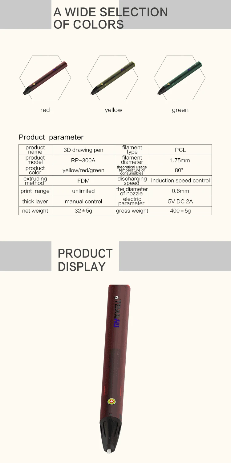 Myriwell 6-го поколения 3d ручка сенсорная ручка, usb зарядка 3D Ручка для печати+ 25 м PCL нити креативная игрушка подарок для детей дизайн