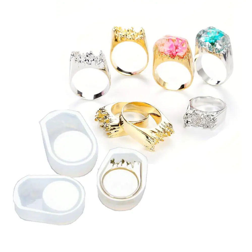 

DIY Resin Rings Silicone Molds Handmade Epoxy Resin Jewelry Accessories Metal Peak Ring Touch Tool