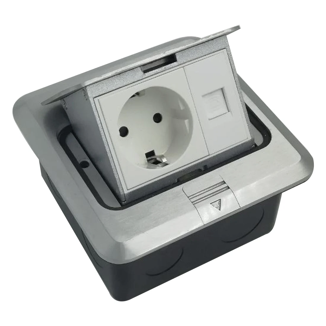 Aluminum Surface Pop up Ground Plug Socket General Purpose EU 2 Pin