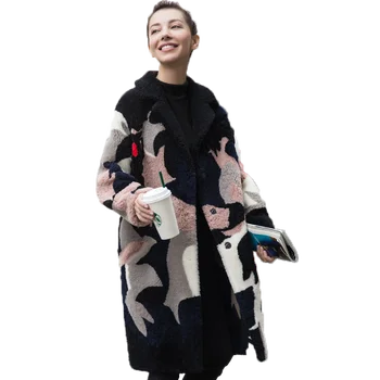 

New Autumn Winter Jacket Women Clothes Real Fur Coat Wool Jacket Vintage Lambswool Coats Double-faced Fur Tops Z606
