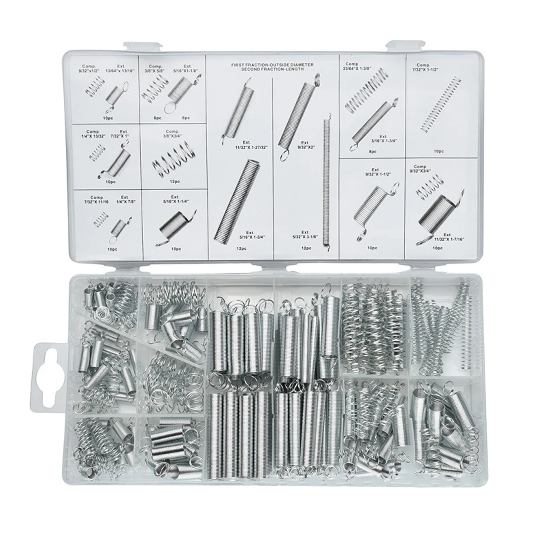 

200 PCS Stainless Steel Compression Springs Extension Metal Spring Clips Springs Pressure Suit Metal Assortment