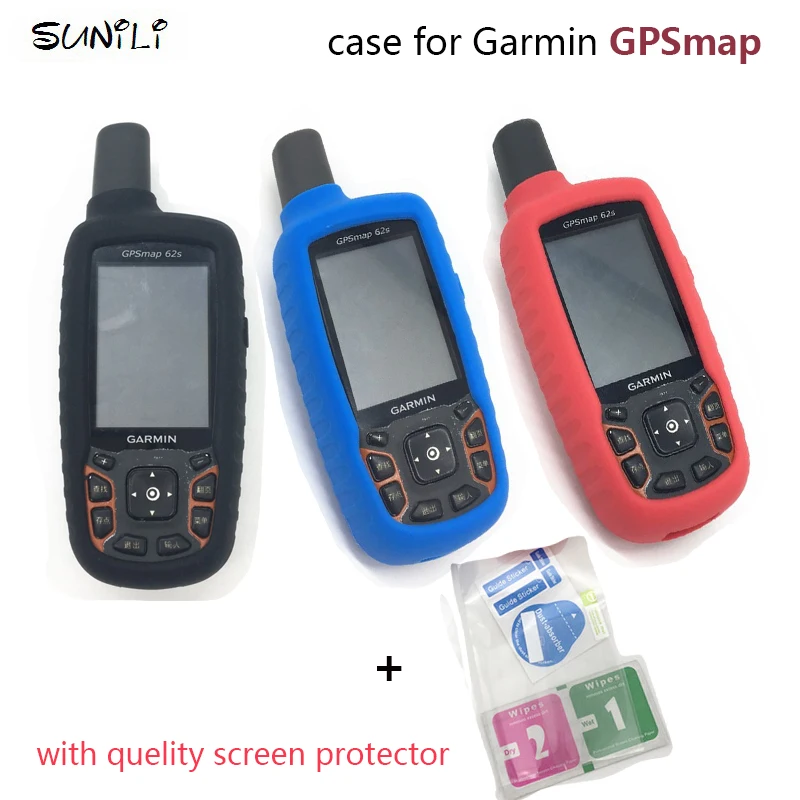 

Generic Sunili Garmin GPSMAP 62 62S 62SC 64 64S 64SC Silicone Case Protecter cover with quality screen protector and clear tool