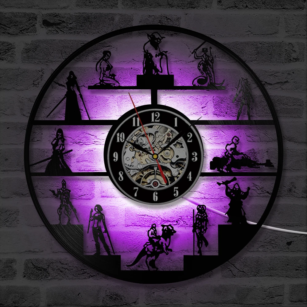 Kaufen Cartoon Thema CD Rekord Wanduhr Star Wars Kunst Vinyl Record Wanduhr Runde Hohl Hause Decor Hängende LED Wand uhr
