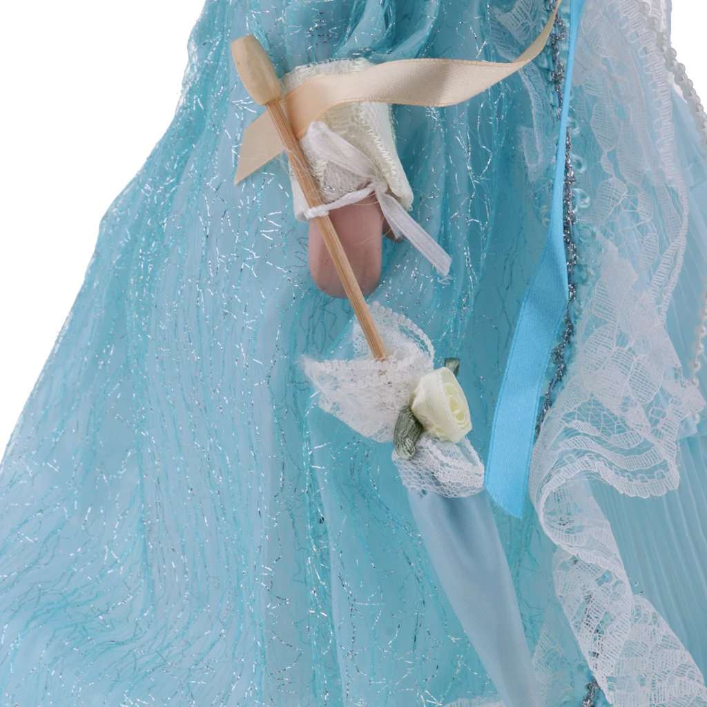 40cm Lovely Porcelain Female Doll with tutu Costume Princess Dolls Light Blue & Pink Home Display Decor girl doll toys Gift