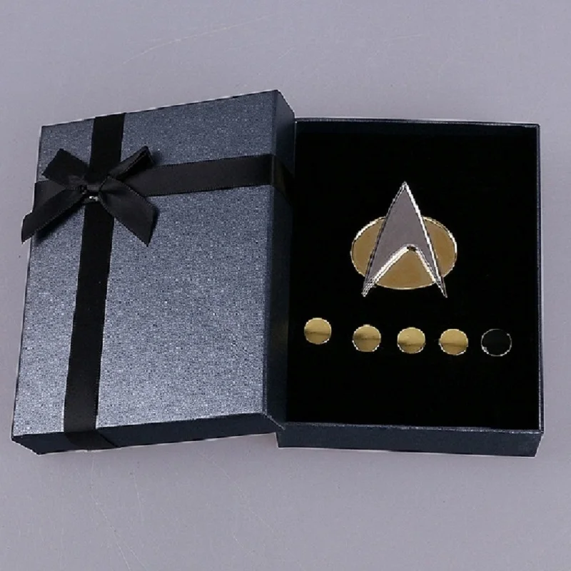 

ST Badge Star Souvenir The Next Generation Metal Badge Pin&Rank Pip/Pips 6pcs Set Cosplay PrOP