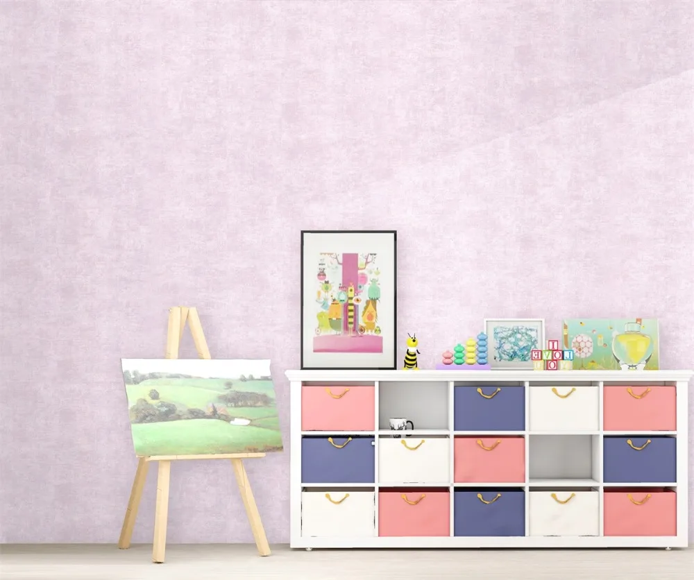 

HaokHome Modern Solid Color Non Woven Wallpaper Modern Silk Wallcovering Pink Simple Wall Paper for Livingroom Bedroom Decor