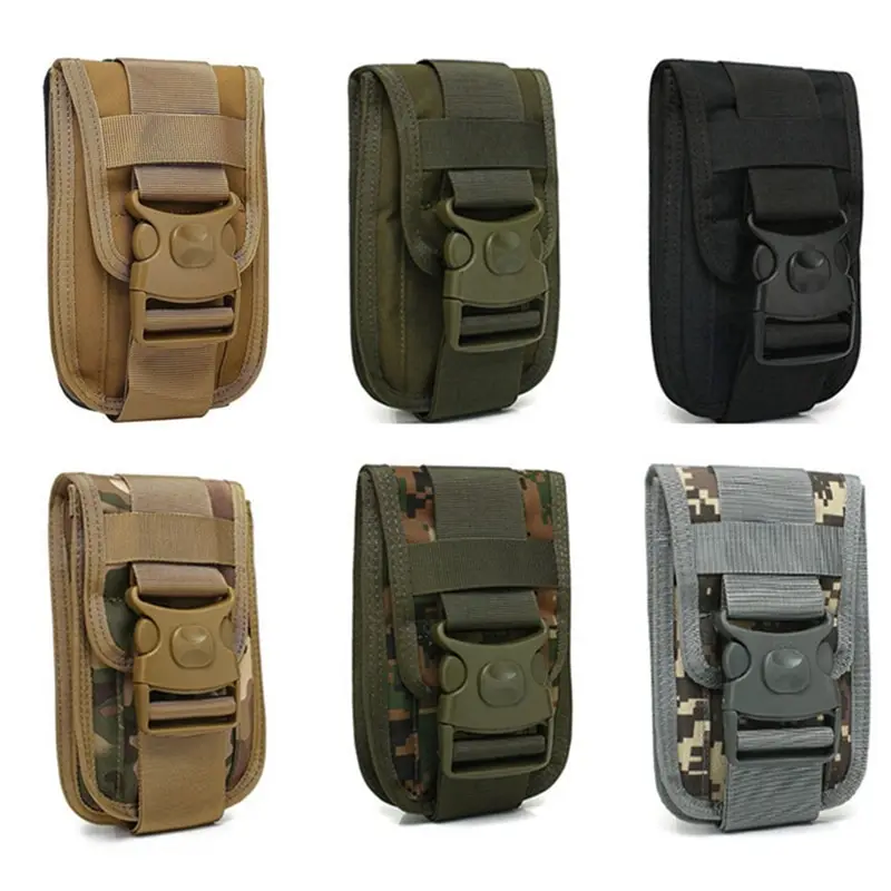 

Tactical Phone Holster Outdoor Belt Waist Bag Utility Safe Vest Card Carrier Bag Mini Multi-function Hook Loop Travel Bag Pack