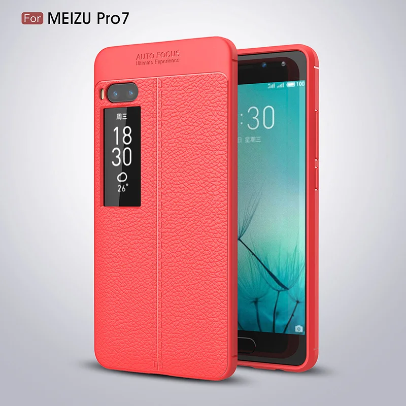 Litchi leather silicone case Meizu Pro 7 (15)