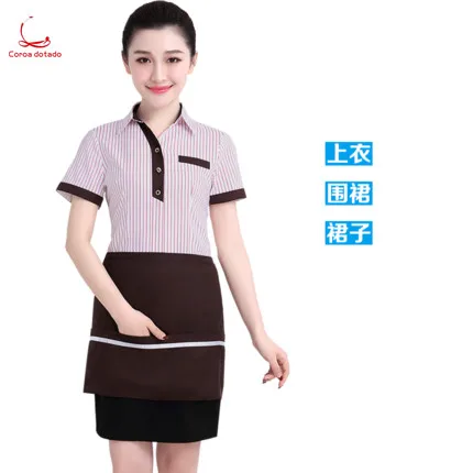 

Hotel staff working clothes women's coffee shop hotpot restaurant restaurant short sleeve shirt set