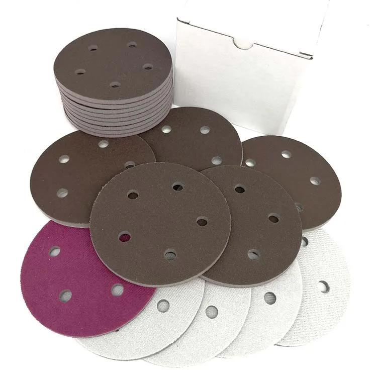 

20PCS 5 Inch 5-Hole Red Sanding Sponge Sandpaper Hook and Loop 300-2000 Grit for Polishing Grinding