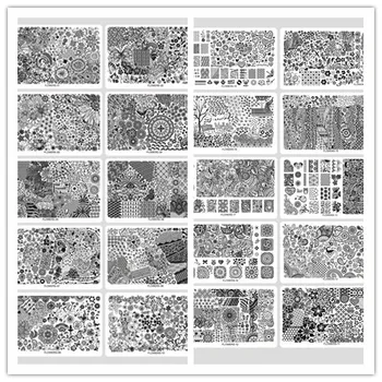 

20Pcs* FLOWERS Nail Stamping Plates Assorted Designs DIY Image Acrylic Nail Art Manicure Templates Stencils Beauty Polish Tools