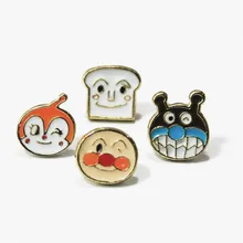 Японские Мультяшные ассиметричные серьги-гвоздики Anpanman в стиле хип-хоп с забавным аниме милые новые аксессуары летние шикарные женские серьги из сплава
