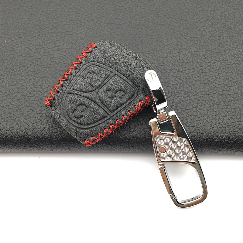 Высококачественная кожаная мужская сумка для ключей от машины, чехол для ключей от машины для Mercedes Benz C и S ML CLK SLK CLS, 3 кнопки, защитная оболочка