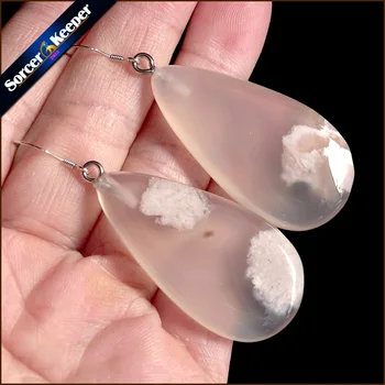 

Genuine 925 Sterling Silver Cherry Blossoms Agate Drop Earrings Purple Fine Jewelry Gift for Woman 100% Natural Gem Stone WS524