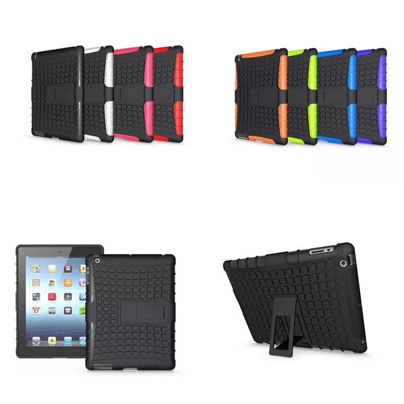 

HH Luxury For ipad 2 3 4 Cover Heavy Duty TPU Hard PC Case Shockproof Non Slip Stand Tablet Cases For Apple Ipad2 ipad3 ipad4