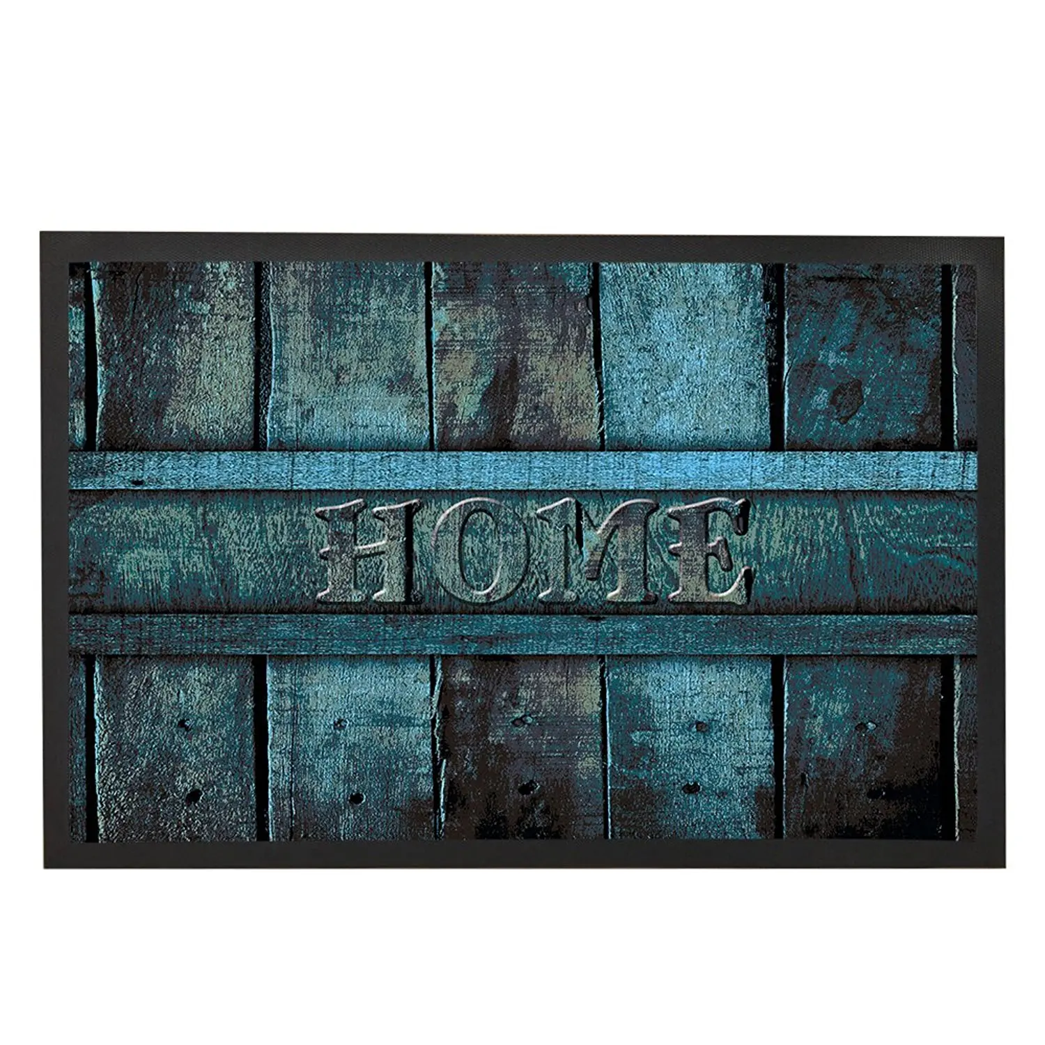 Antique Teal Blue Wood Decor Door Mats Front Floor Mat Family Home Door Rug Inside