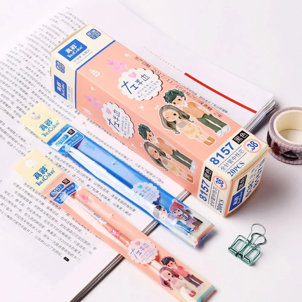 Coloffice kawaii 20 шт./кор. гелевая ручка повторная заливка иглы гель новая 0 38/0 35 мм