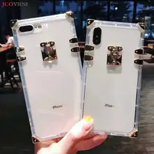 JCOVRNI стильный прозрачный ТПУ задняя крышка для iphone xs xr 8 plus Позолоченные Угловые кнопки ударопрочный чехол для мобильного телефона