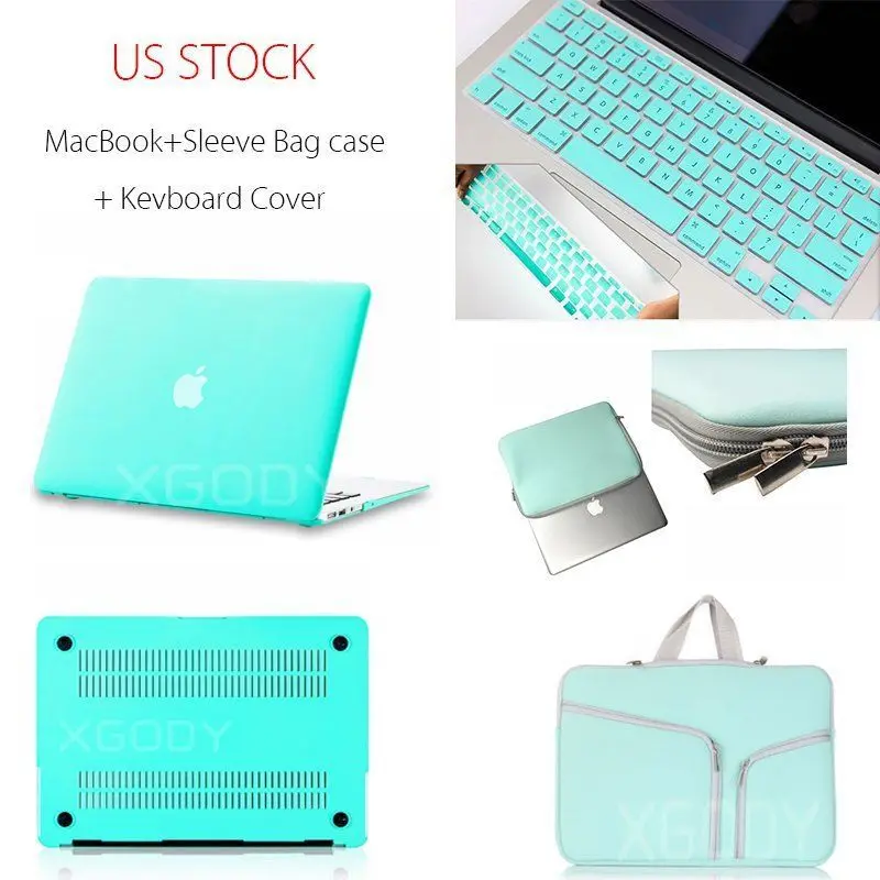 3in1 Leather Bag Cover+Shell Peotective Case+Keyboard Cover for Macbook