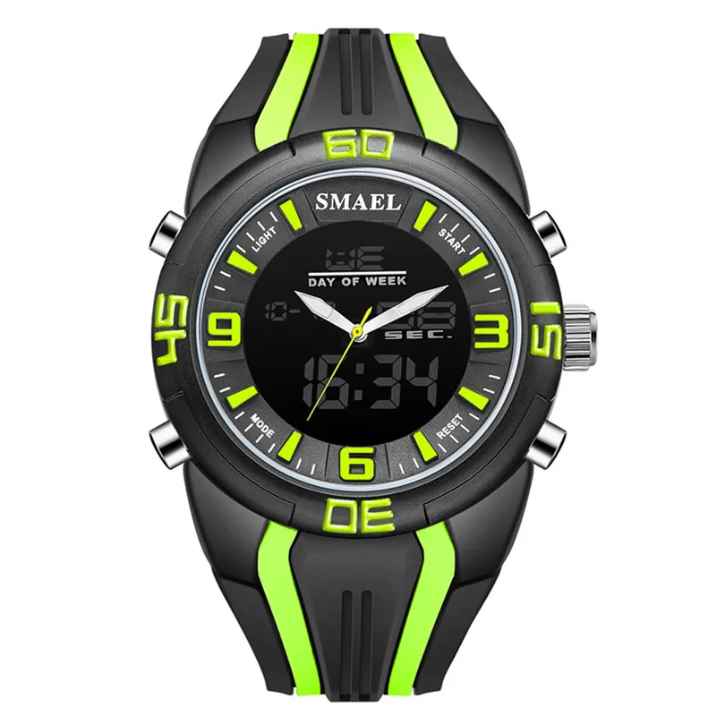 SMAEL Men's Watches Dual Time Camouflage Sport Watch LED Digital Watch New Fashion Digital Quartz For Sport Man #4m19 (18)