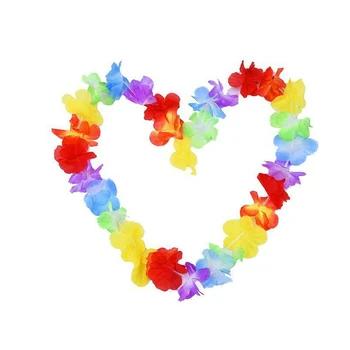 

50pcs/lot Hawaiian Flower Garlands Artificial Necklace Hawaiian Tropical Beach Party Dress Wedding Party DIY Decoration Gift