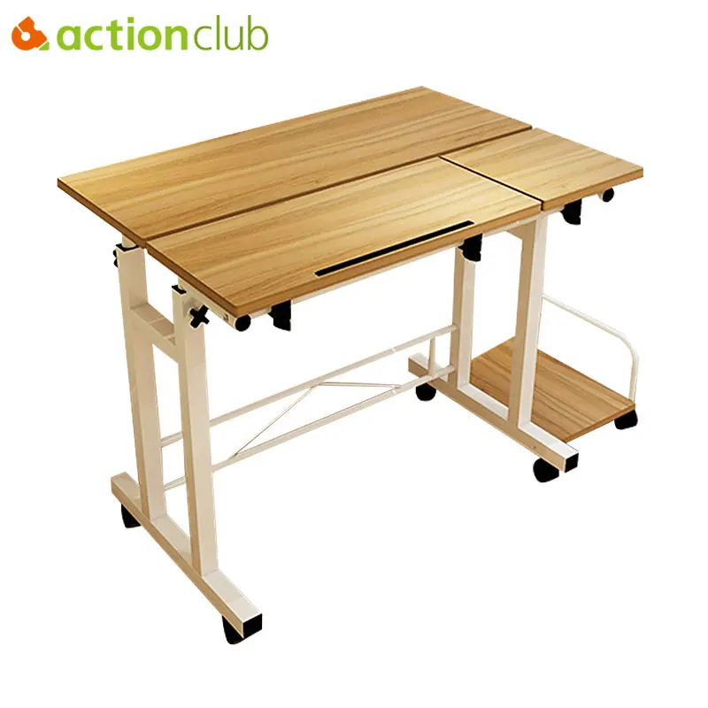 Actionclub Simple Fashion Mobile Lifting UP Down Notebook Desktop Computer Desk Folded Adjustable Learning Table Study Room