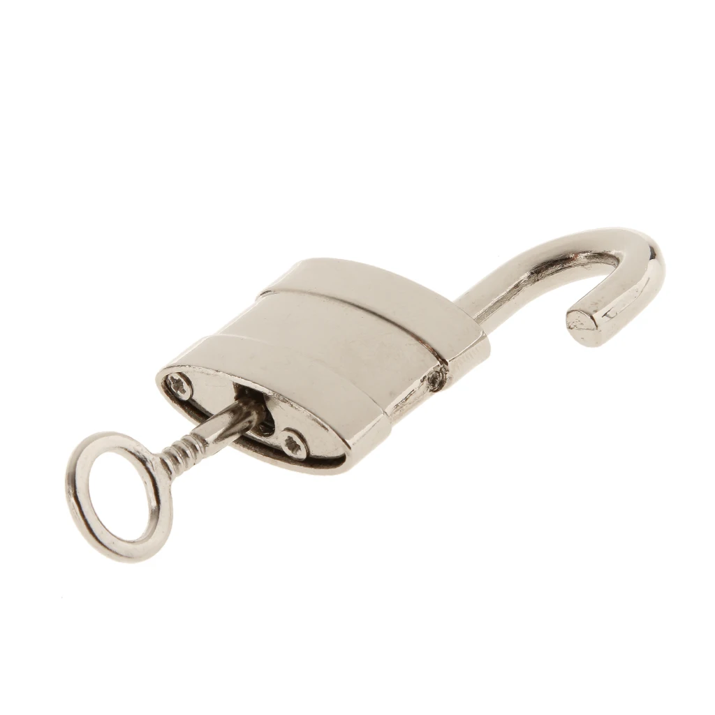 Classical Square Padlock with Key Travel Locker Closet Lock Set - Silver S