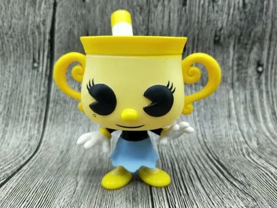 Оригинальные виниловые экшн фигурки Funko pop б/у: Cuphead мисс чалсе Коллекционная
