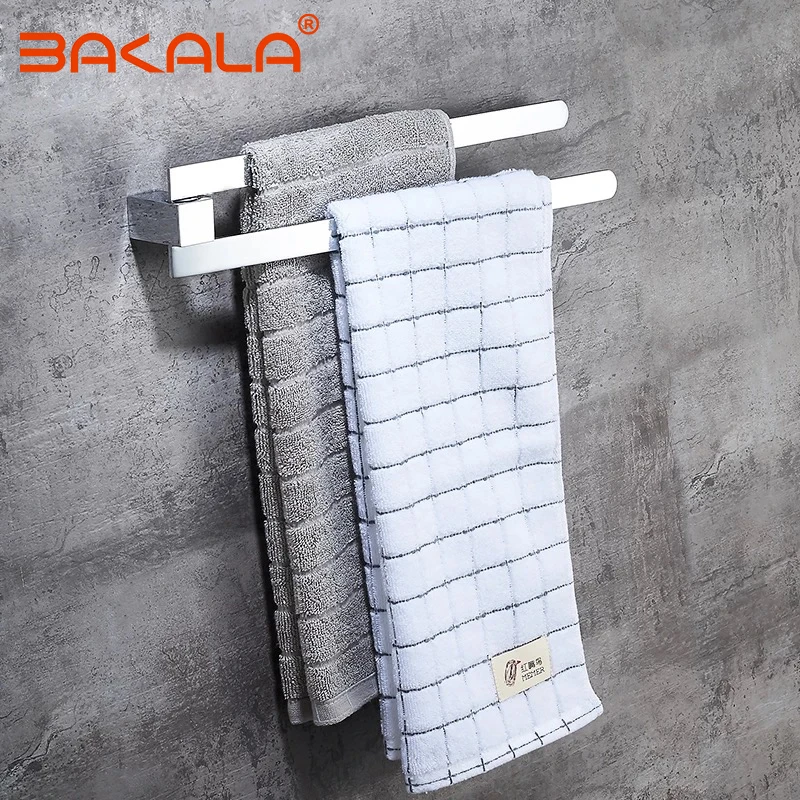 304 Stainless steel swivel towel bar movable double towel rails chrome  Rotation Bathroom Accessories