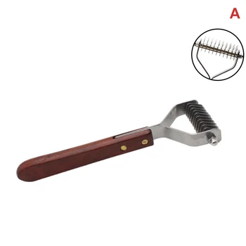 

Hot Pet Comb Wooden Handle Anti-slip Open Knot Dog Hairs Grooming Comb Tool MDD88