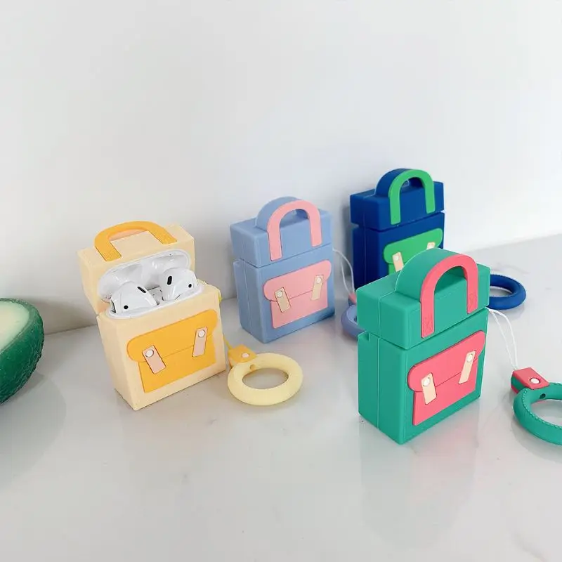 Candy Color Backpack Pattern Soft Silicone Protective Cover Shockproof Case Skin with Lanyard for smart watch