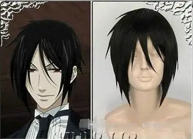 

Black Butler Sebastian`Michaelis Short Black Cosplay Wig Hair