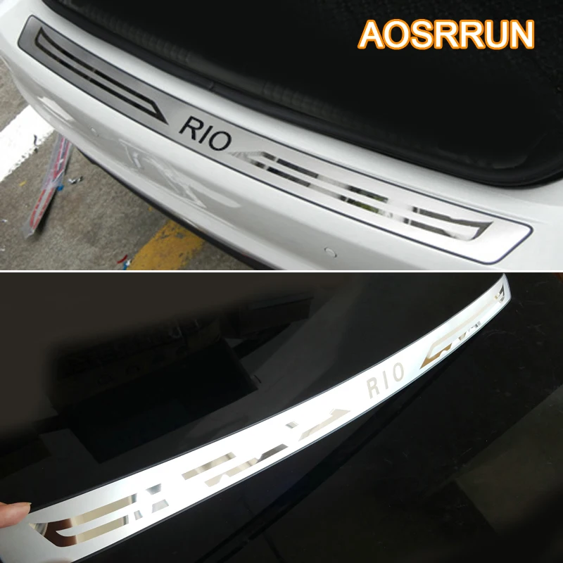 Free Shipping Stainless Steel Inner Rear Bumper Protector Sill font b Car b font Accessories Trunk