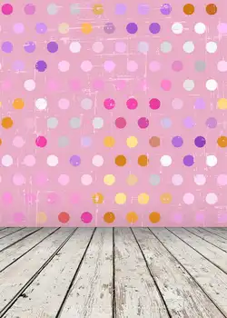 

Vinyl cloth print pink wall dots photography backdrop for children baby photo studio portrait photography background