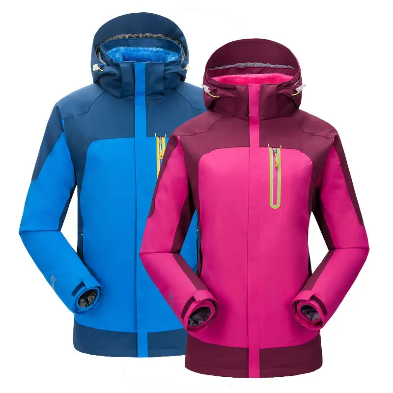 

Autumn winter outdoor jacket three-in-one two-piece couple plus velvet thick waterproof mountaineering clothing women's jacket